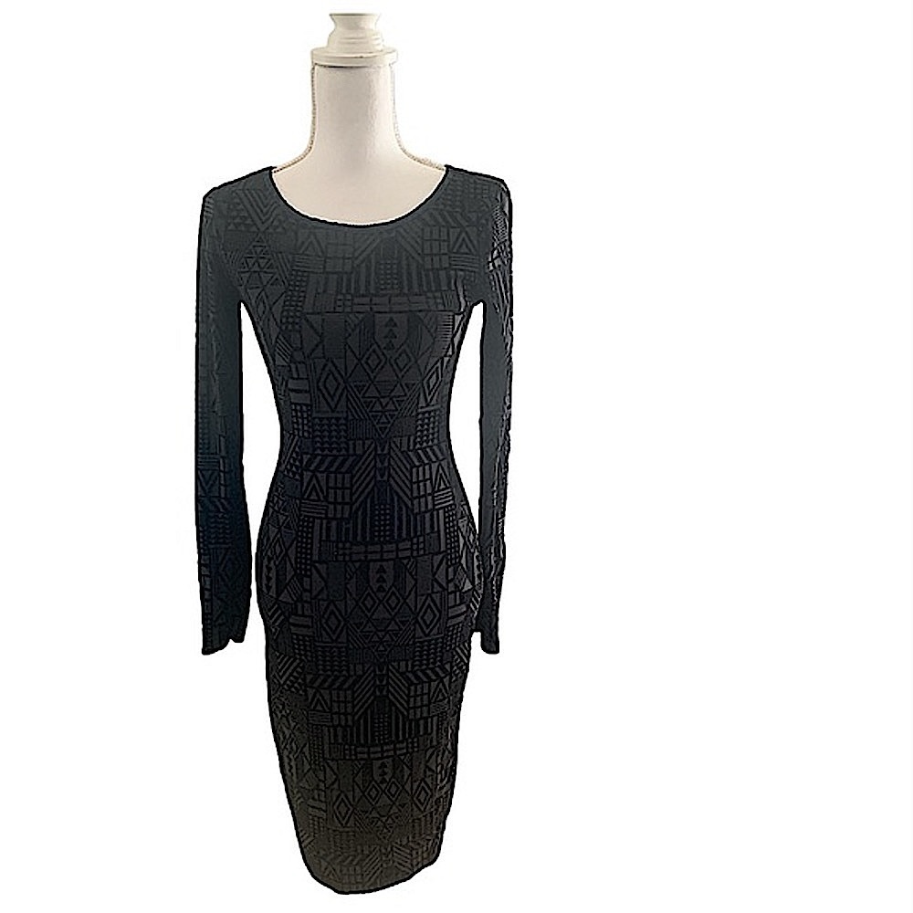 SANS Souci Velvet long Sleeve Bodycon Dress
